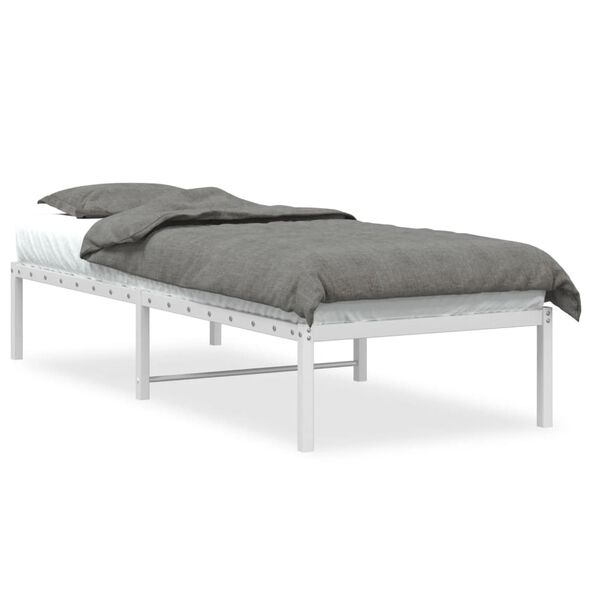 vidaXL Metal Bed Frame without Mattress White 29.5"x74.8"