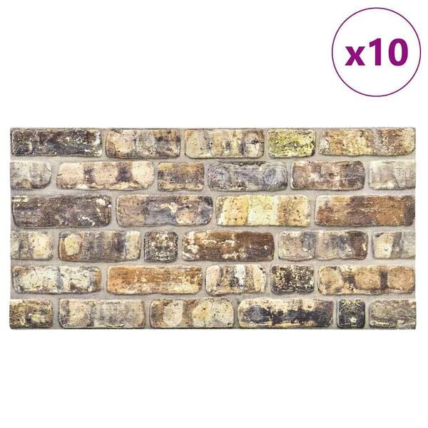vidaXL 3D Wall Panels with Multicolor Brick Design 10 pcs EPS