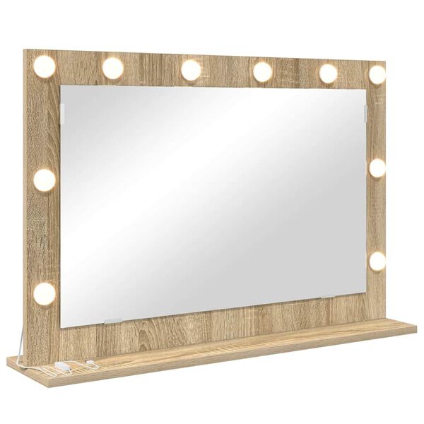 vidaXL Vanity Mirror with Mirror Sonoma Oak 31.50 x 21.65 x 7.09 in