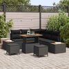 vidaXL Garden Sofa Set with Cushion with Storage Black Poly rattan