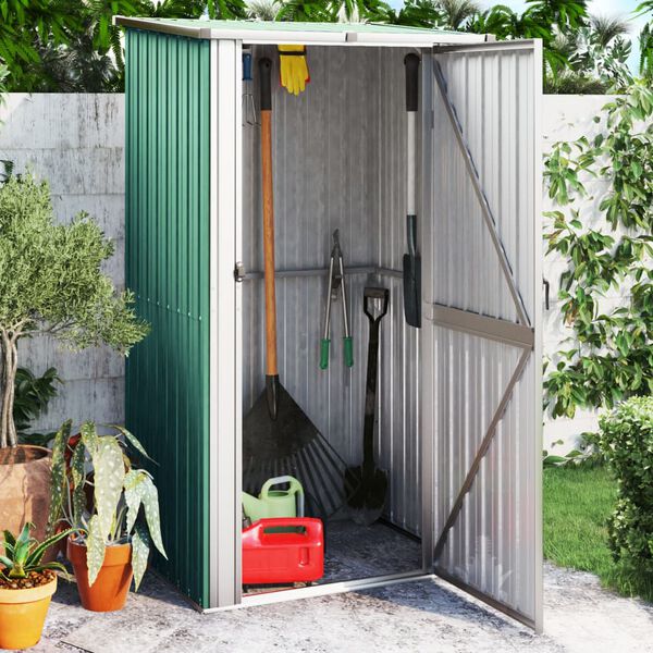 vidaXL Garden Shed Green Galvanized steel, plastic 46.7x38.2x82.5 in