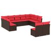 vidaXL 11 Piece Garden Sofa Set with Cushions Brown Poly Rattan