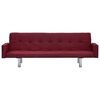 vidaXL Sofa Bed with Armrest Wine Red Fabric