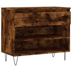 vidaXL Shoe Cabinet Smoked Oak Engineered wood, metal Medium
