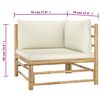 vidaXL Garden Lounge Set Cream White Bamboo, 100% polyester Standard