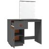 vidaXL Dressing Table Grey Solid pine wood 37.4 x 19.7 x 52.6 in