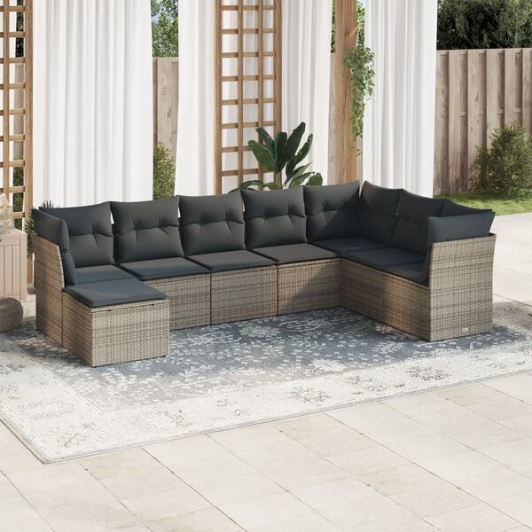 vidaXL Outdoor Sofa Set Grey