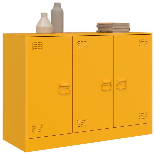 vidaXL Sideboard Mustard Yellow Cold-rolled Steel Medium Sideboard