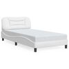 vidaXL Bed Frame with LED without Mattress "Hvar" White 39.4"x74.8"