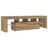 vidaXL TV Cabinet Artisan Oak Engineered Wood, Glass Large TV Cabinet