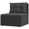 vidaXL Garden Lounge Set Black PE rattan, powder-coated steel Large