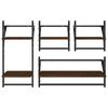 vidaXL Wall Shelf Set of 4 Brown oak Engineered wood, metal Medium