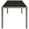 vidaXL Garden Table With Glass Top Grey