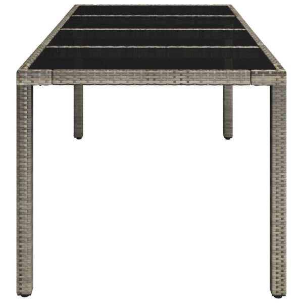 vidaXL Garden Table With Glass Top Grey