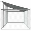 vidaXL Dog Cage Grey Galvanized Steel 26.2x6.6x6.6 ft Dog Cage