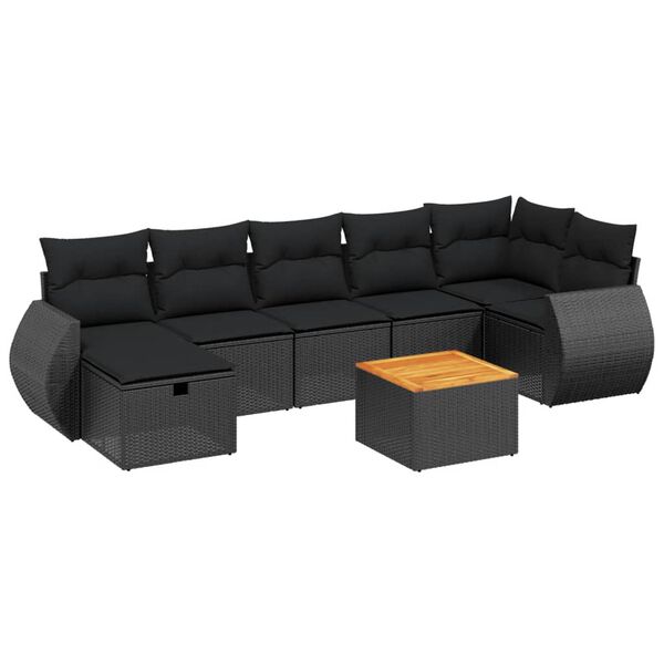 vidaXL Garden Sofa Set Black