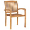 vidaXL Garden Chair Set of 2 Teak Teak wood Standard Stackable