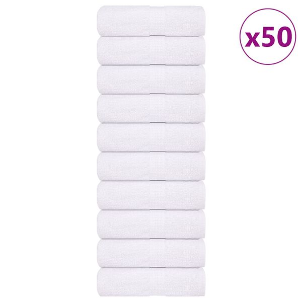 vidaXL Washcloth Set of 50 White 100% Cotton 5.9 x 8.3 in Washcloth