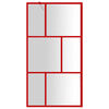 vidaXL Walk-in Shower Wall with Clear ESG Glass Red 39.4"x76.8"