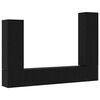 vidaXL TV Cabinet Set Wall-mounted 4 pcs Black Oak Engineered Wood