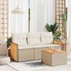 vidaXL Garden Sofa Set Beige, Cream white