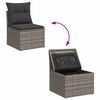 vidaXL Garden Sofa Set Grey PE rattan Large Modular Garden Sofa Set