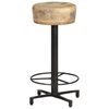 vidaXL Bar Stool Set of 2 Natural Wood and Black