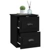 vidaXL Wall-mounted Bedside Cabinet Black Engineered wood