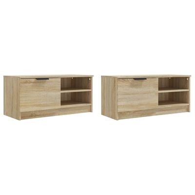 vidaXL TV Stands 2 pcs Sonoma Oak 31.5"x13.8"x14.4" Engineered Wood