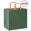 vidaXL Paper Bags 250 pcs with Handles Green 26x17x25 cm