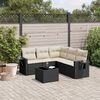 vidaXL Garden Sofa Set Black PE rattan Large Foldable Garden Sofa Set