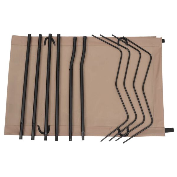 vidaXL Camping Bed Set of 2 Taupe 600D Oxford Fabric, Steel