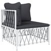 vidaXL Garden Lounge Set White and Dark Grey