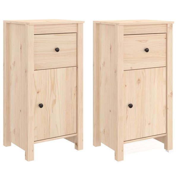vidaXL Sideboard Set of 2 Pine Solid pine wood Standard Sideboard