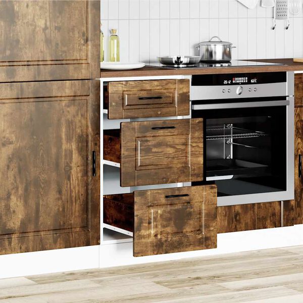 vidaXL Kitchen Base Cabinet Smoked Oak Engineered Wood Medium