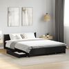 vidaXL Bed Frame Black Engineered wood, steel King Bed Frame