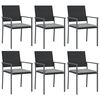 vidaXL 7 Piece Patio Dining Set with Cushions Poly Rattan and Steel