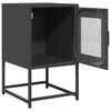 vidaXL Bedside Cabinet Black Cold-rolled Steel Medium Bedside Cabinet