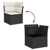 vidaXL Garden Sofa Set Black and Cream White PE rattan Large Modular