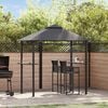vidaXL BBQ Gazebo Anthracite Steel, 100% polyester fabric Large