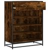 vidaXL Shoe Cabinet Smoked Oak Engineered Wood, Metal 29.5x15.0x38.4 in