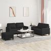 vidaXL Sofa Set Black Faux leather, metal, textilene, plywood