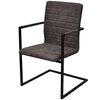 vidaXL Dining Chair Set of 2 Brown PU leather, steel Standard Sleek