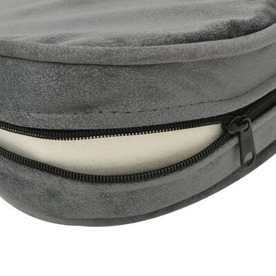 vidaXL Dog Sofa Gray 27.2"x19.3"x15.7" Plush and Faux Leather