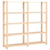 vidaXL 5-Tier Storage Racks 5 pcs 66.9"x15"x66.9" Solid Pinewood 1102.3 lb