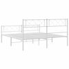 vidaXL Metal Bed Frame White Powder-Coated Steel 55.1 x 78.7 in