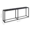 vidaXL Console Table Black Tempered Glass, Powder-Coated Steel Large
