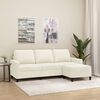 vidaXL 3-Seater Sofa with Footstool Cream 70.9" Velvet