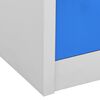 vidaXL Locker Cabinet Set of 2 Light grey and blue Steel