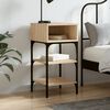 vidaXL Bedside Table Sonoma oak Engineered wood, iron Adjustable Feet